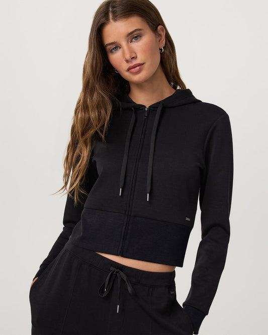 Compose Full Zip Hoodie Women's Black Zip-Up Jacket | Vuori for sale