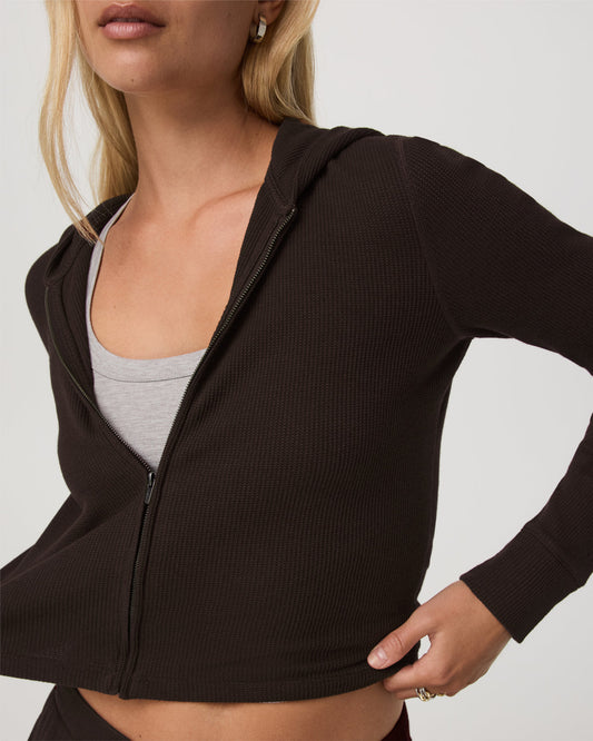 Waffle Full Zip Hoodie Women's Dark Java Hoodie | Vuori discount