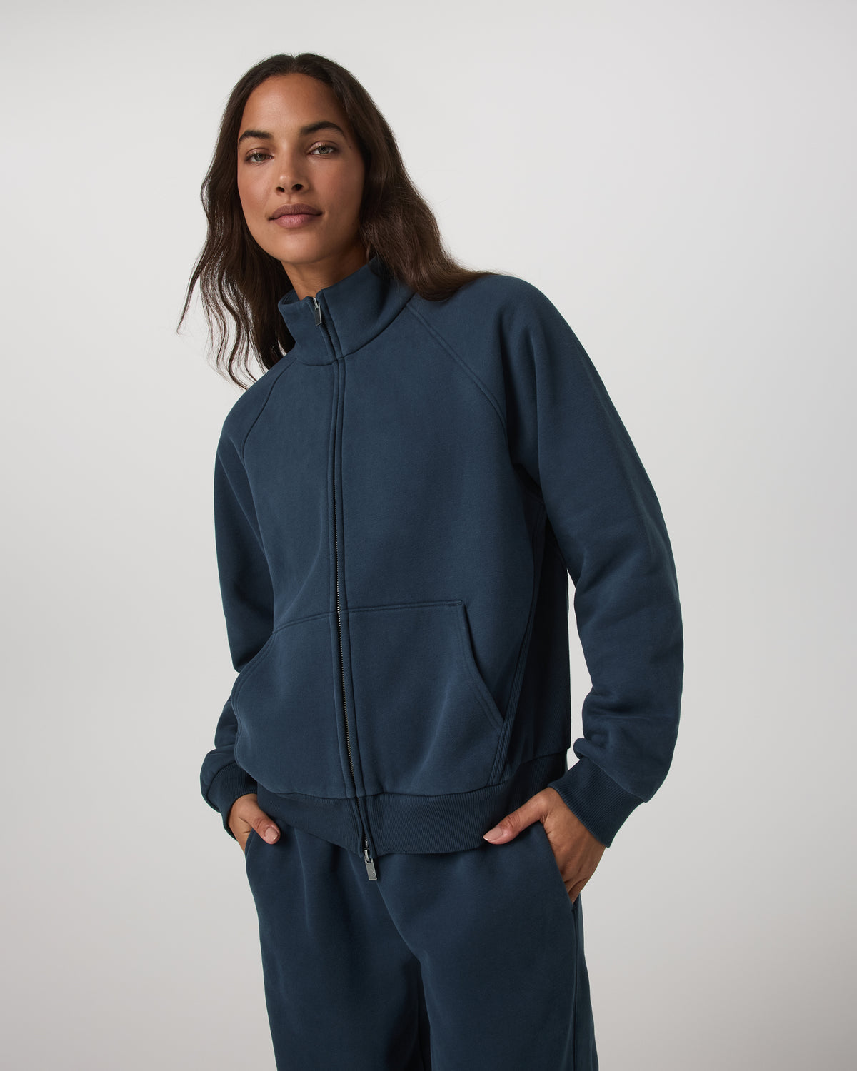 Restore Double Zip Sweatshirt Ocean Blue Full-Zip Fleece | Vuori outlet