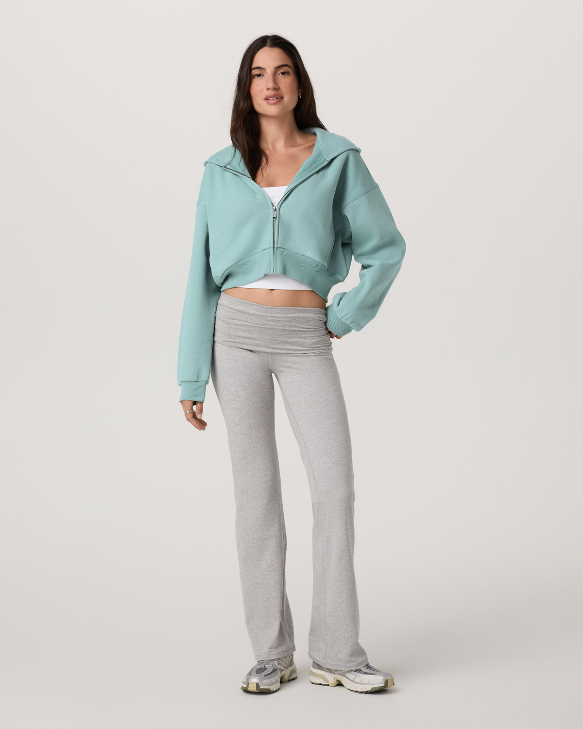 Restore Mini Full Zip Hoodie Women's Sea Spray Jacket | Vuori for sale