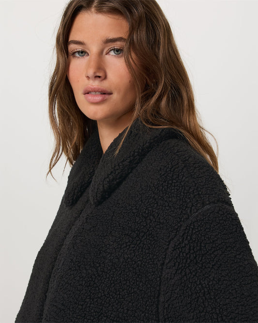 Lou Full Zip Jacket Women's Black Fleece Jacket | Vuori shop