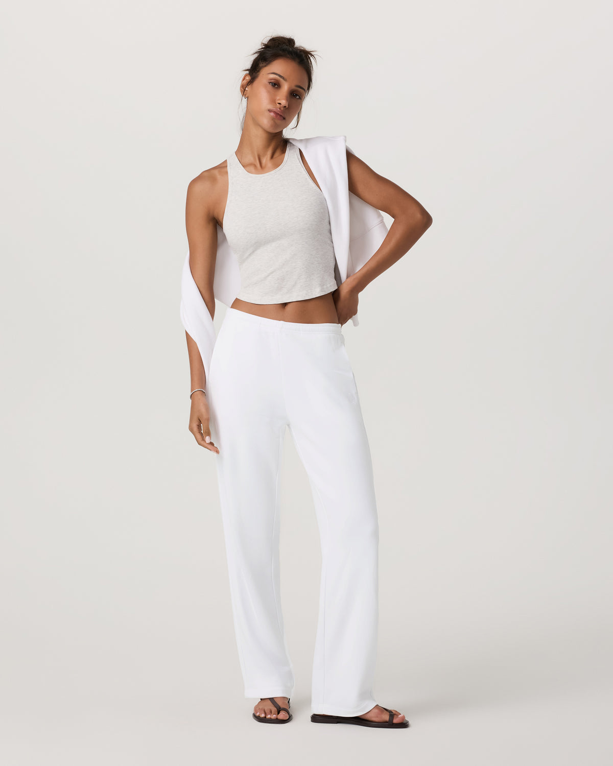 Pose Plyo Tank White Rib Tank Top with Built in Bra | Vuori outlet
