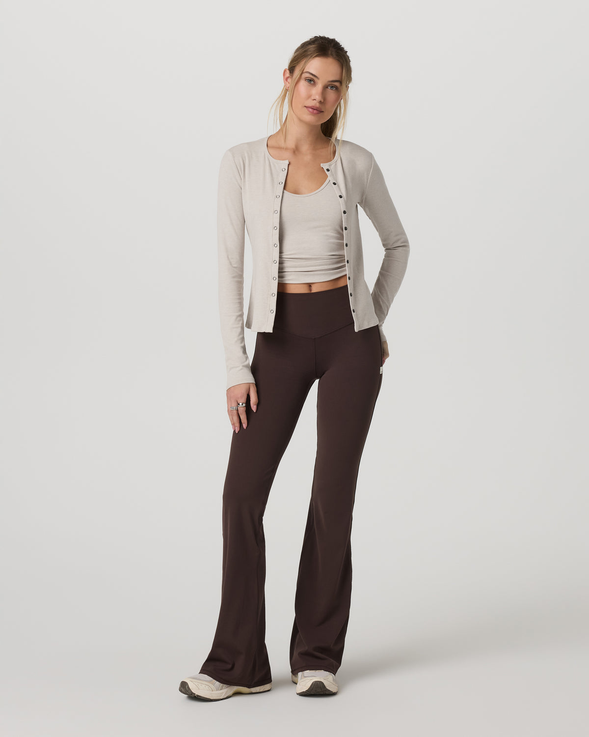 Long Sleeve Pose Twin Cardigan Women's Ecru Heather Top | Vuori discount
