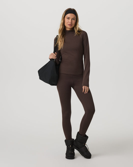 Long Sleeve Chilled Out Houndstooth Mock Java Houndstooth | Vuori shop