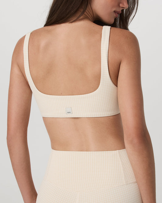 Micro Houndstooth Bra Women's Sports Bra in Natural | Vuori for sale