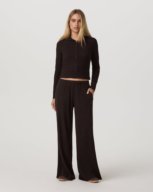Waffle Wideleg Pant Women's Dark Java Waffle Knit Pants | Vuori onsale