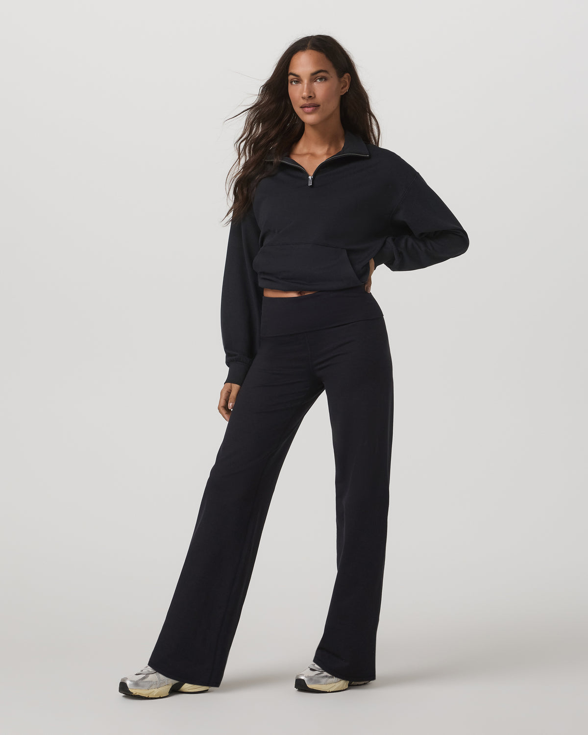 Granite Foldover Straight Leg Women's Black Heather Pant | Vuori sale