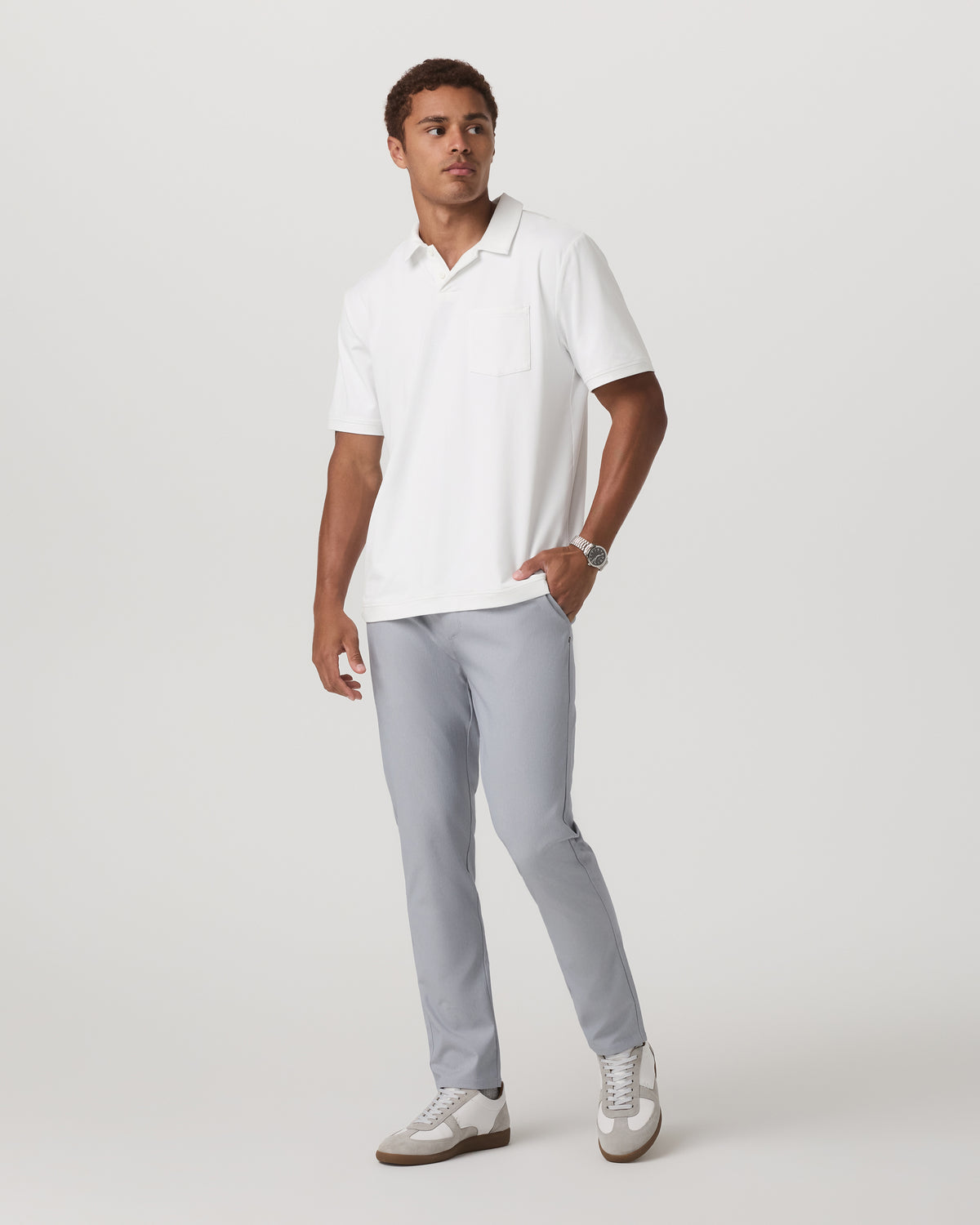 Cascade Tech Chino Athletic Slim Fit 32" Heather Grey | Vuori outlet