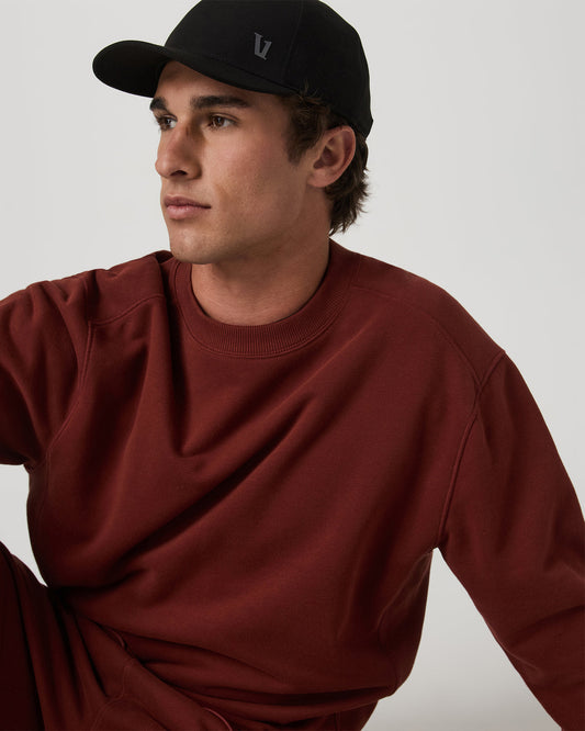 Cypress Vintage Crew Men's Firebrick Fleece Pullover | Vuori outlet
