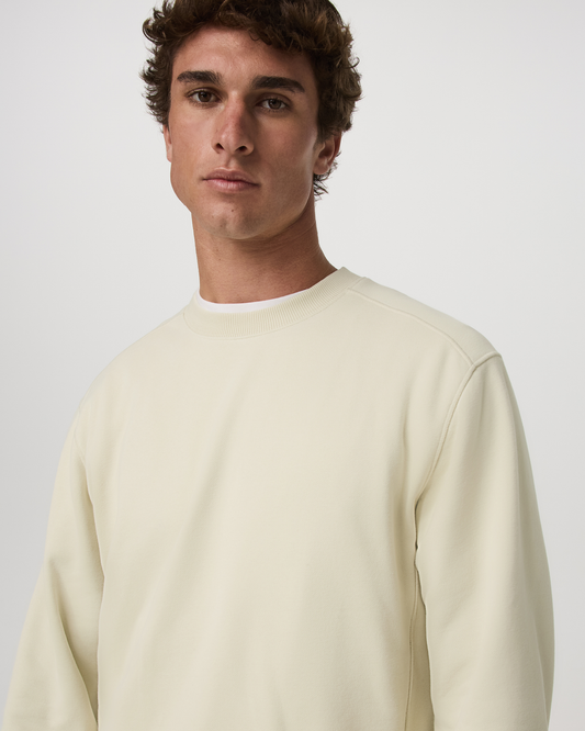 Cypress Vintage Crew Men's Sandalwood Fleece Pullover | Vuori shop