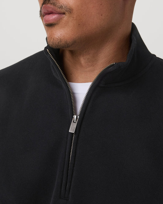 Seaside 1/2 Zip Classic Men's Black Pullover | Vuori discount