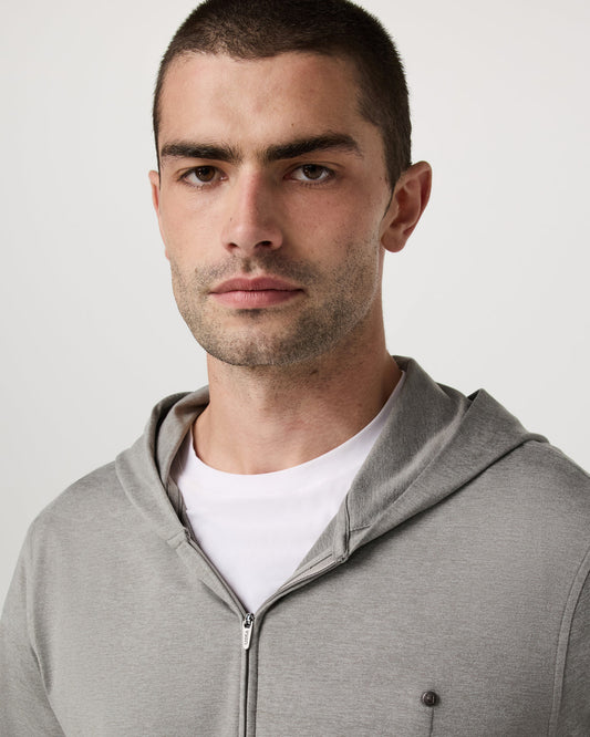 Ponto Full Zip Hoodie Men's Driftwood Heather Hoodie | Vuori outlet