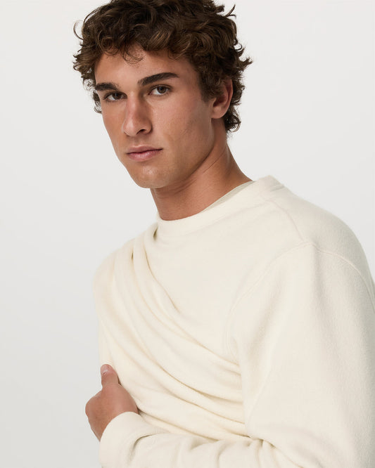 Beach Fleece Crew Men's Bone Heather Crewneck | Vuori shop