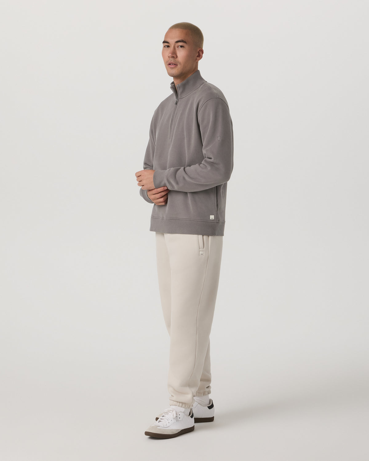 Seaside 1/2 Zip Classic Men's Cavern Grey Pullover | Vuori discount