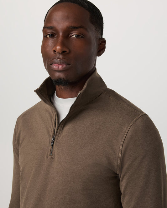 Coronado 1/2 Zip Men's Espresso Heather Pullover | Vuori onsale