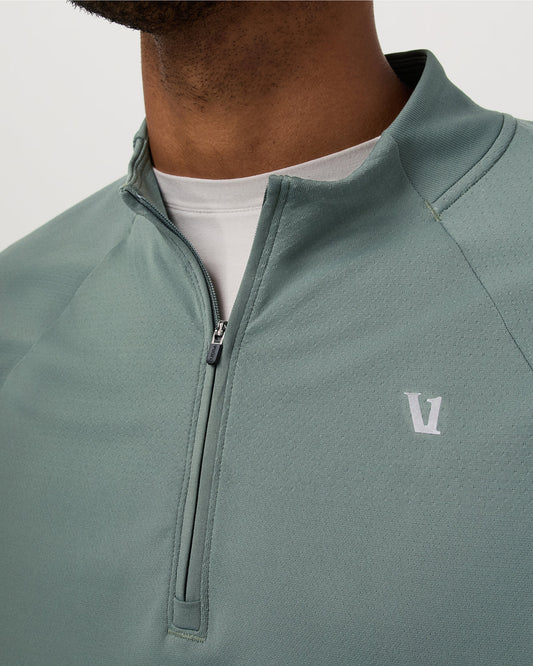 Clearview Seamless Quarter Zip Men's Marsh Long Sleeve | Vuori shop