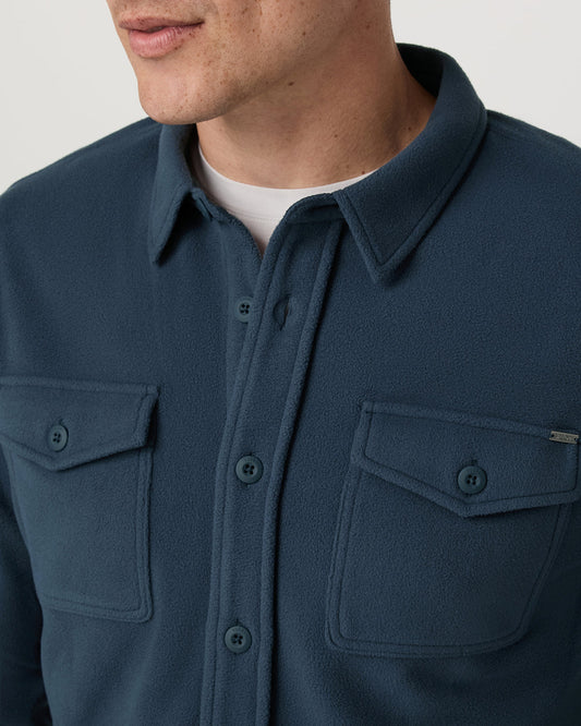 Aspen Shirt Jacket Men's Ocean Blue Fleece Shirt Jacket | Vuori online