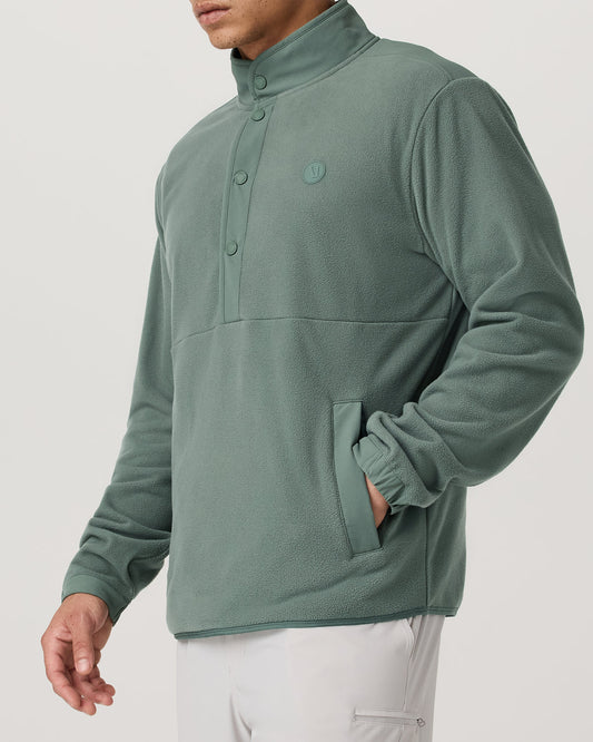 Aspen 1/2 Snap Men's Fleece Mock-Neck Pullover: Marsh | Vuori onsale