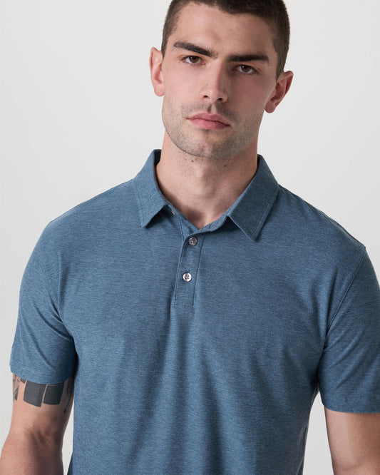 Strato Tech Polo Men's Pool Blue Heather Polo | Vuori sale