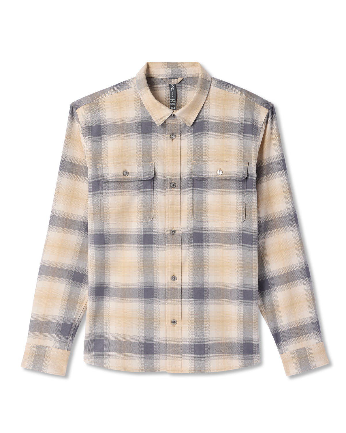 Long Sleeve Flannel Button Down Men's Cavern Grey Shirt | Vuori shop
