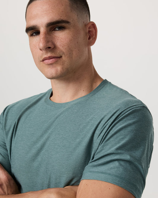 Strato Tech Tee Men's Bluegrass Heather T-Shirt | Vuori discount