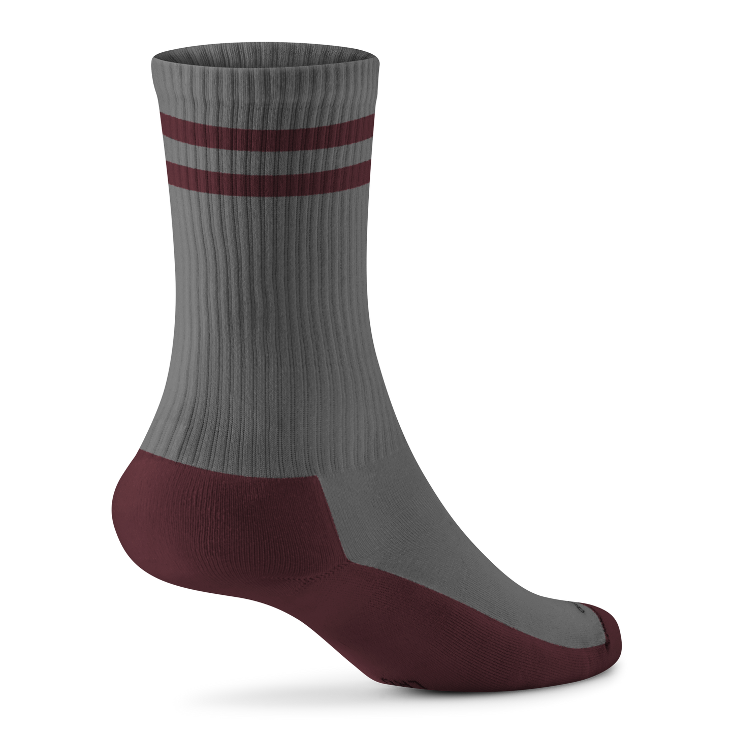 Anytime Crew Sock - Medium Grey/Hazy Burgundy Stripe