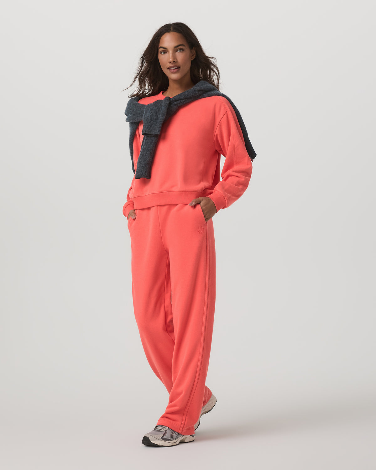 Sedona Seams Crew Women's Bright Coral Sweatshirt | Vuori sale