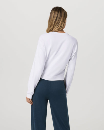 Halo Modern Crew Women's White Lounge Sweatshirt | Vuori for sale