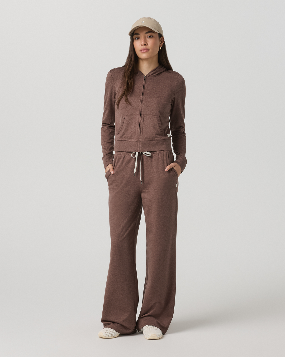 Halo Mini Full Zip Hoodie Women's Sable Heather Hoodie | Vuori sale