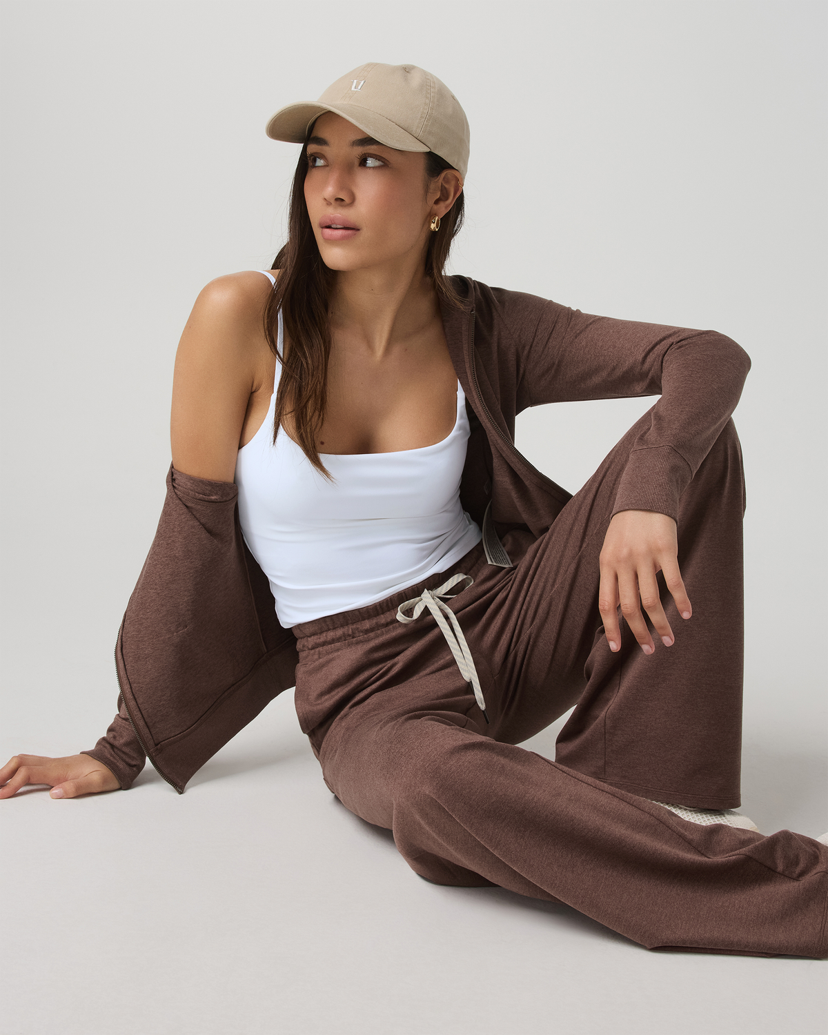 Halo Mini Full Zip Hoodie Women's Sable Heather Hoodie | Vuori sale