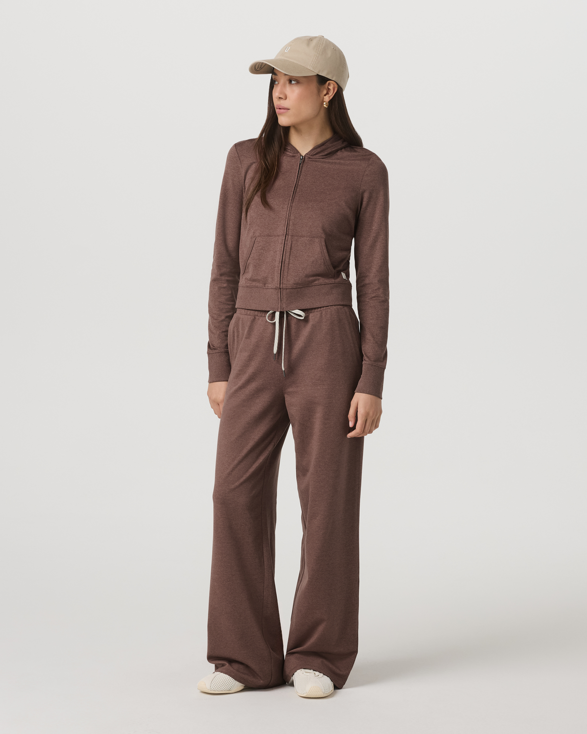 Halo Mini Full Zip Hoodie Women's Sable Heather Hoodie | Vuori sale