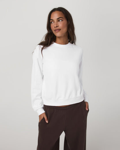 Sedona Seams Crew Women's White Fleece Sweatshirt | Vuori online