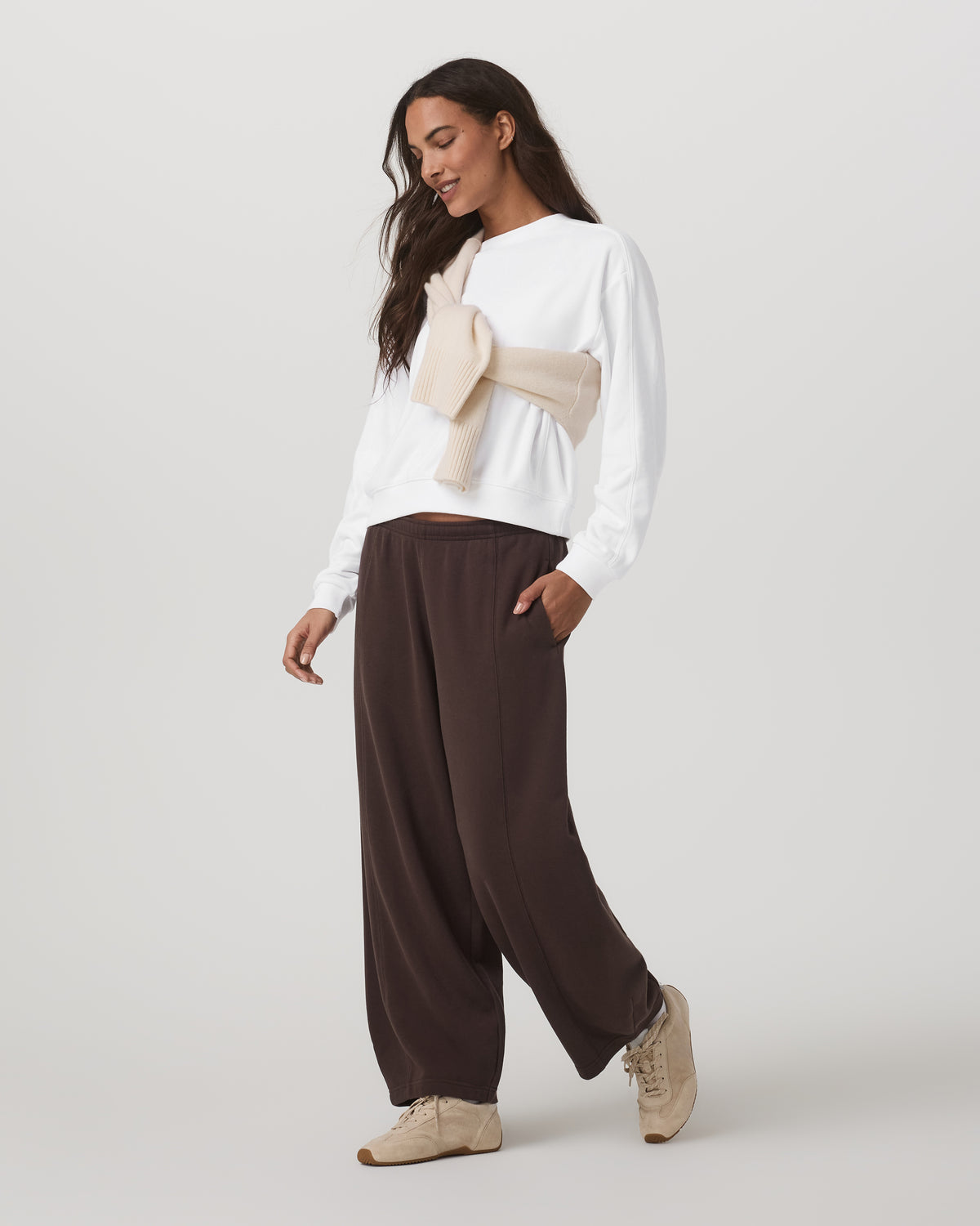 Sedona Seams Crew Women's White Fleece Sweatshirt | Vuori online