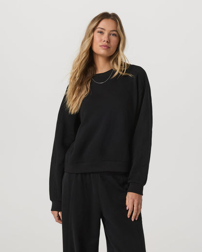 Sedona Seams Crew Women's Black Fleece Sweatshirt | Vuori outlet