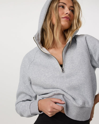 Restore Half Zip Hoodie Light Heather Grey Hoodie | Vuori for sale