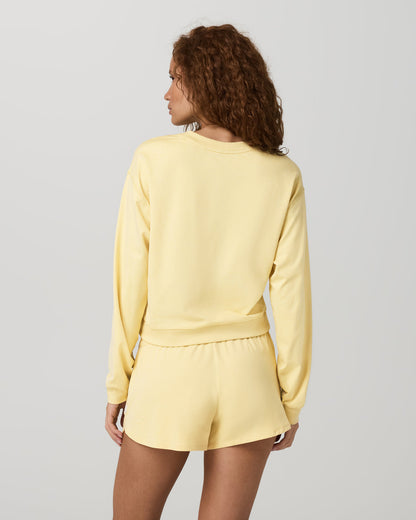 Halo Modern Crew Lemon Snap Heather Lounge Sweatshirt | Vuori online