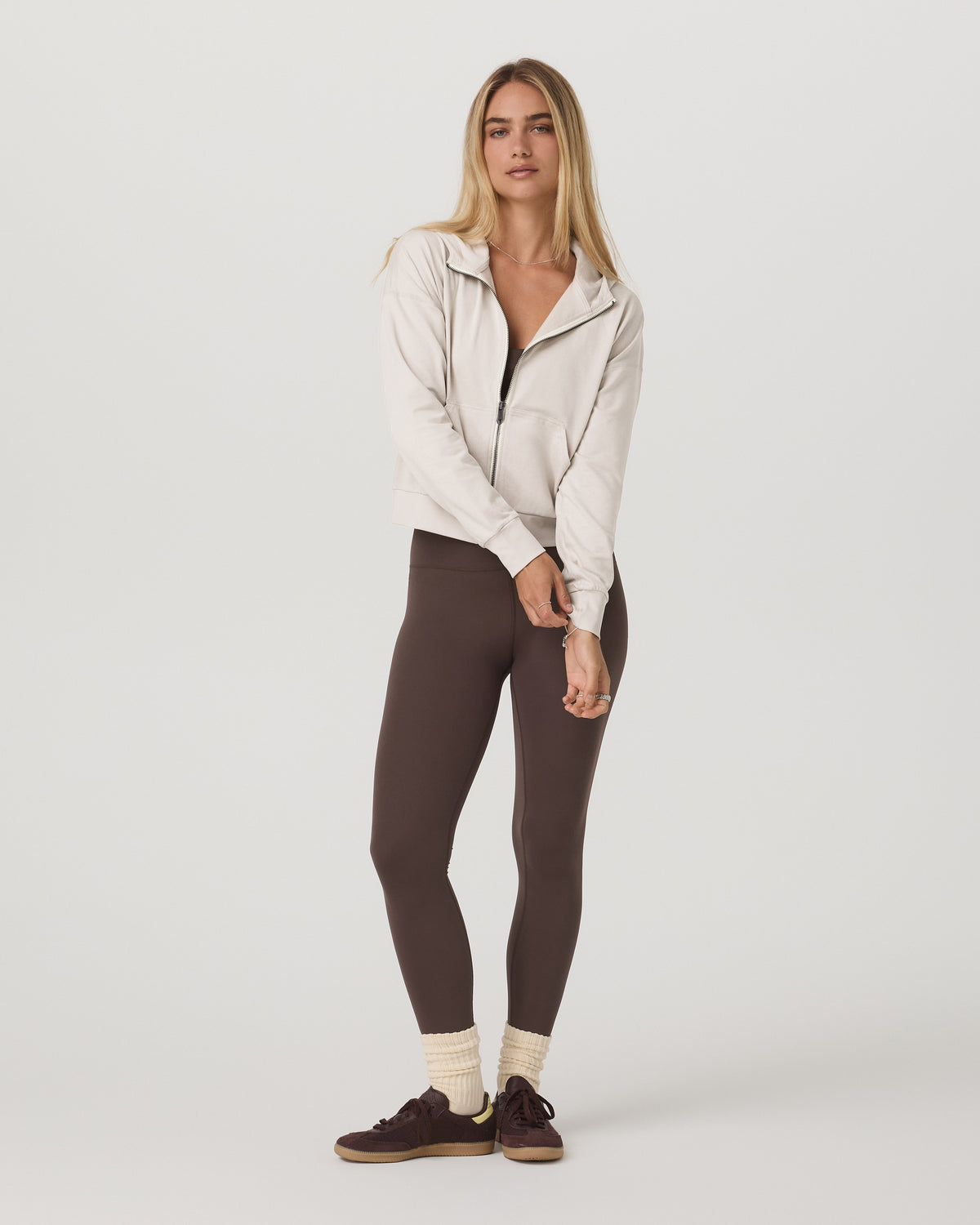 Halo Full Zip Hoodie Women's Ecru Heather Hoodie | Vuori outlet