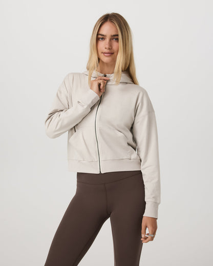 Halo Full Zip Hoodie Women's Ecru Heather Hoodie | Vuori outlet