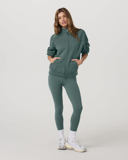 Restore Double Zip Sweatshirt Agate Green Full-Zip Fleece | Vuori outlet