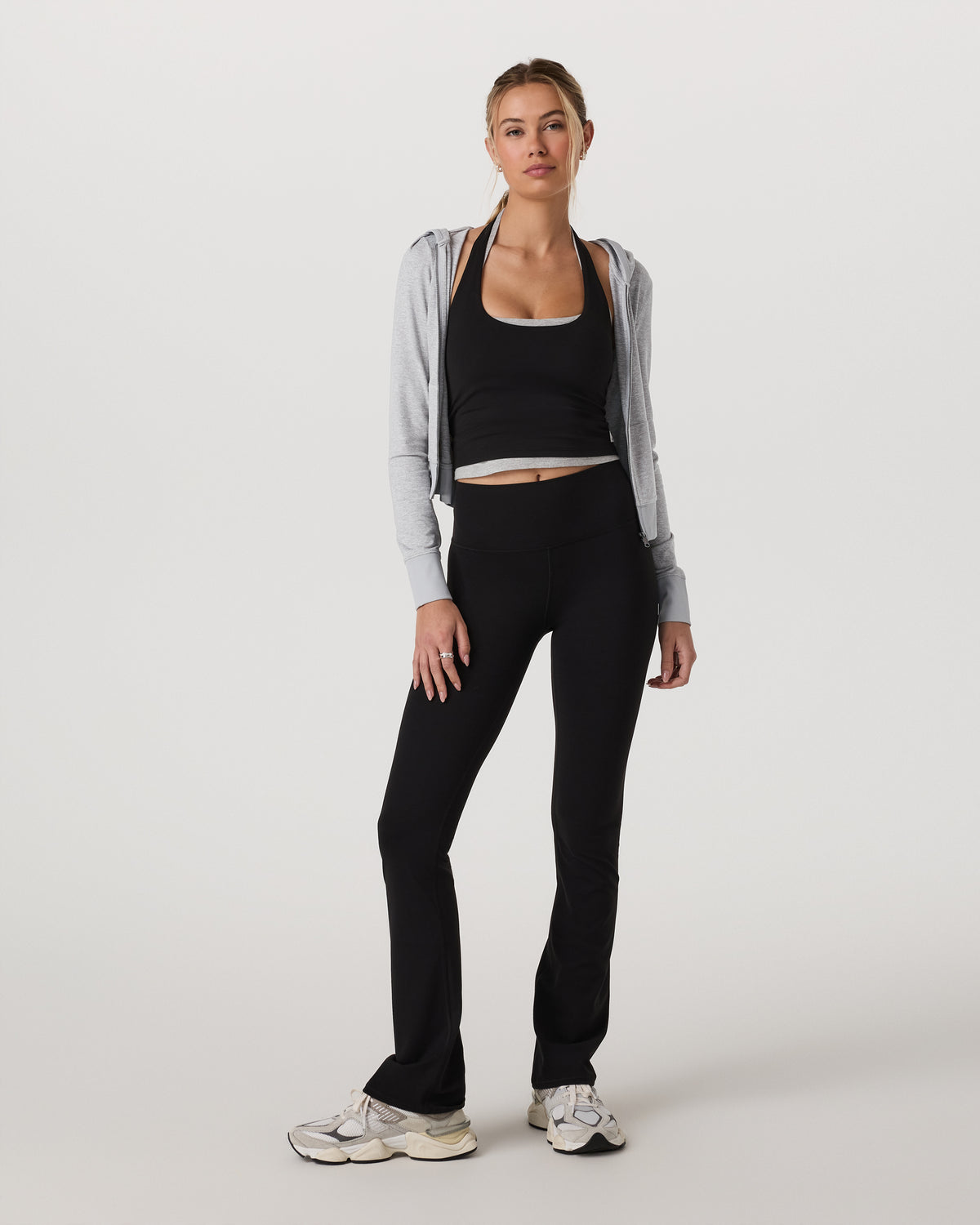 Halo Mini Full Zip Hoodie Pale Grey Heather | Vuori outlet