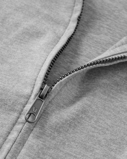 Halo Mini Full Zip Hoodie Pale Grey Heather | Vuori outlet