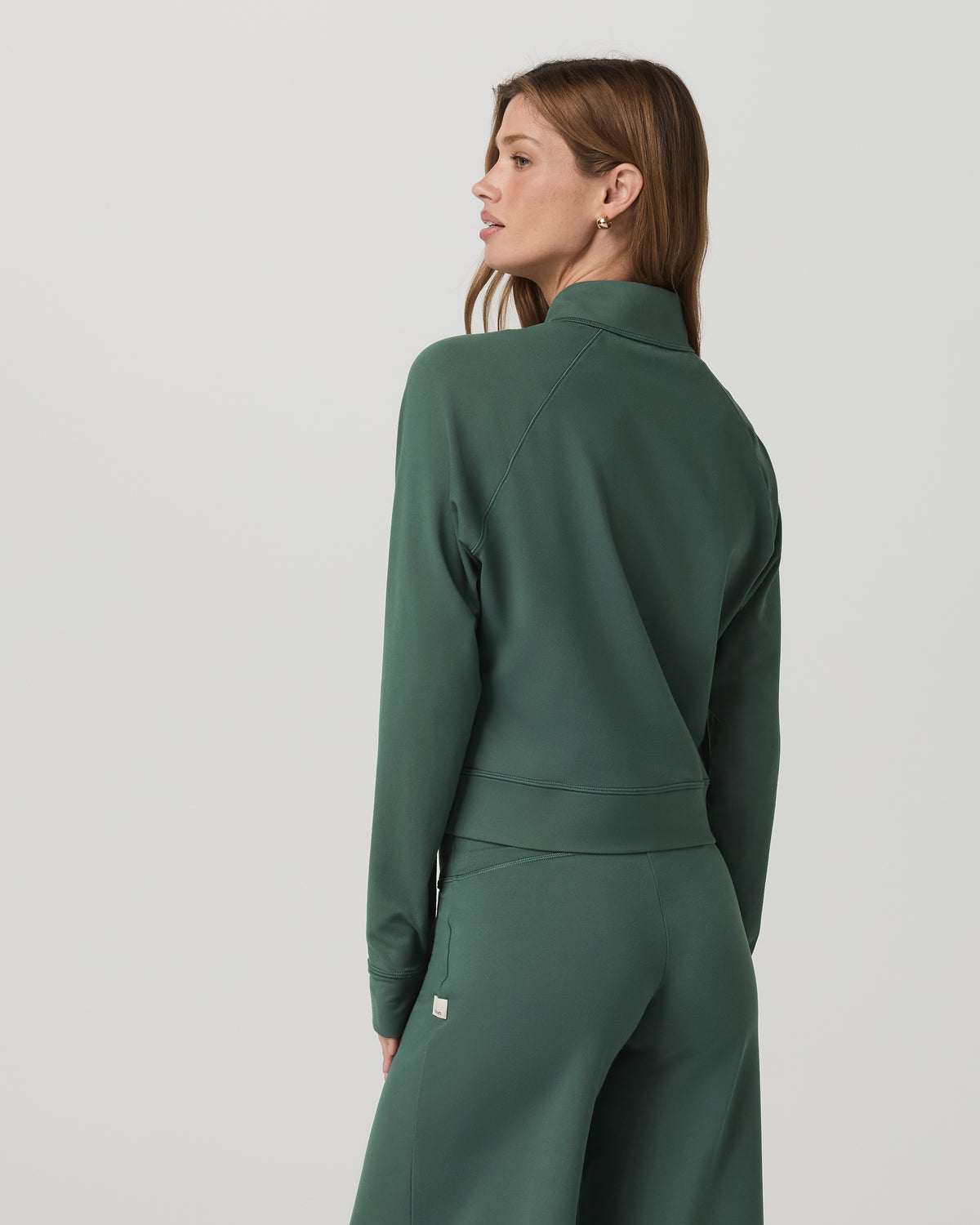 Halo Mini Track Jacket Women's Agate Green Cropped Zip-Up | Vuori onsale