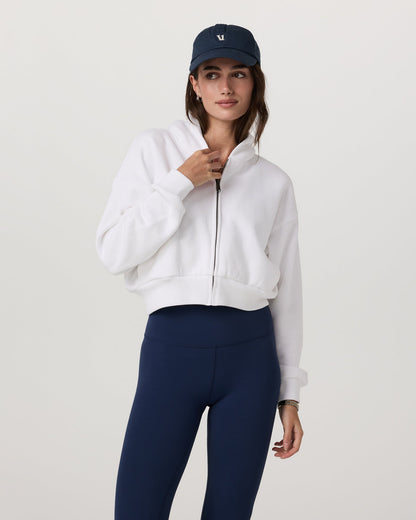 Restore Mini Full Zip Hoodie Women's White Jacket | Vuori outlet