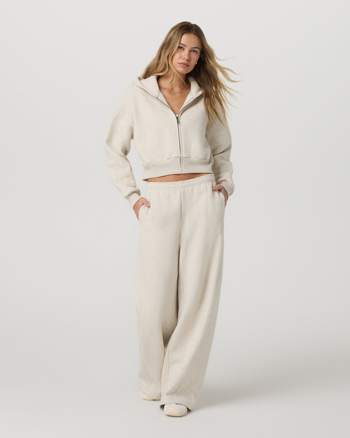 Restore Mini Full Zip Hoodie Bone Heather Jacket | Vuori sale