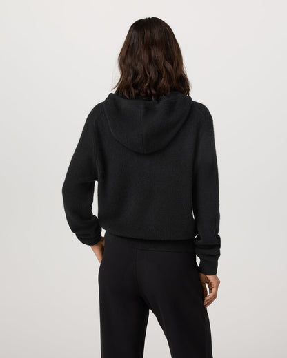 Émilie Cashmere Hoodie Women's Black Zip | Vuori for sale