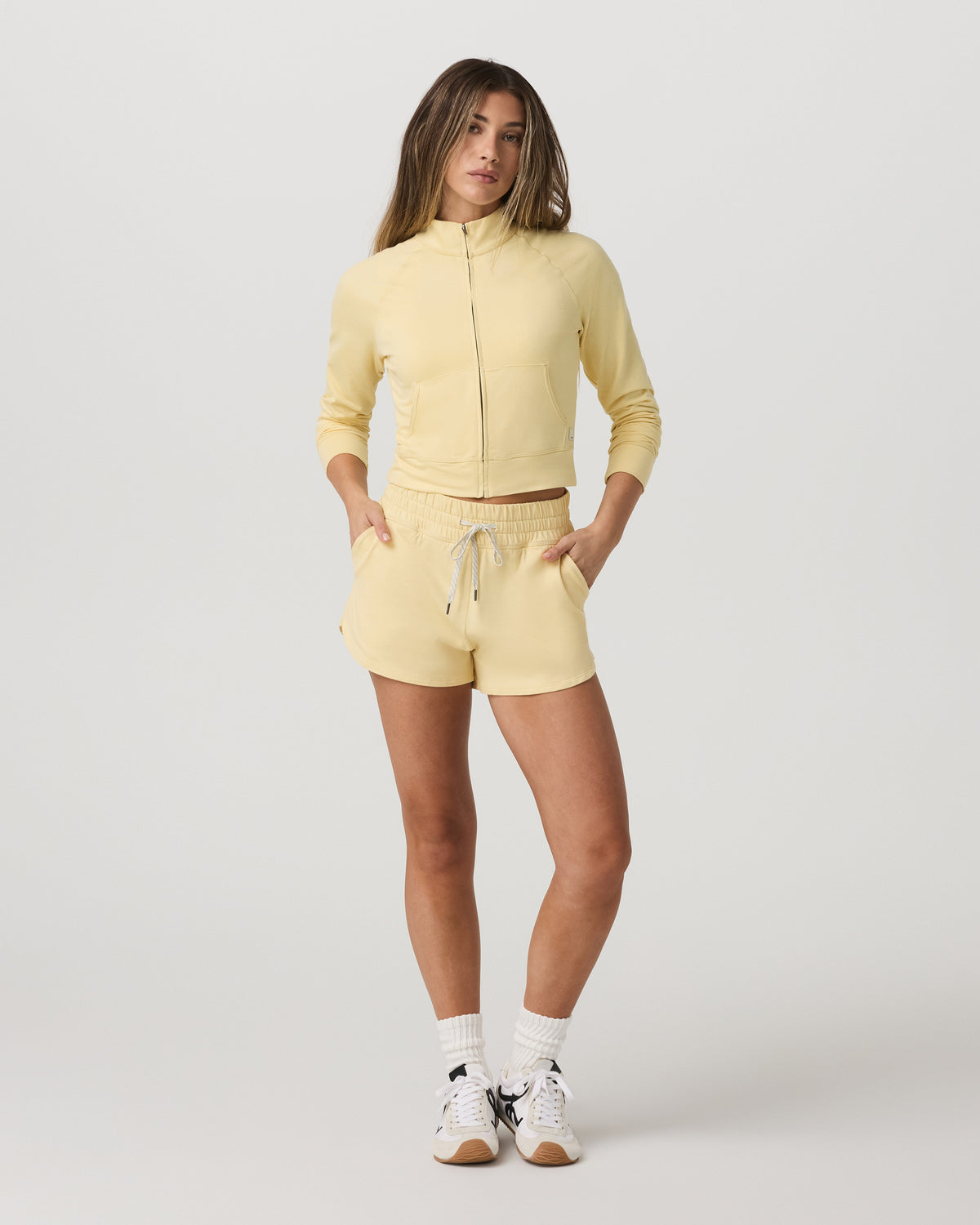 Halo Mini Track Jacket Lemon Snap Heather Cropped Zip-Up | Vuori online