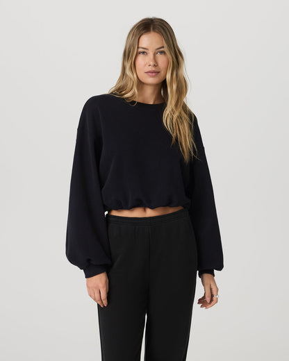 Sedona Bubble Crew Women's Black Pullover Crewneck | Vuori shop