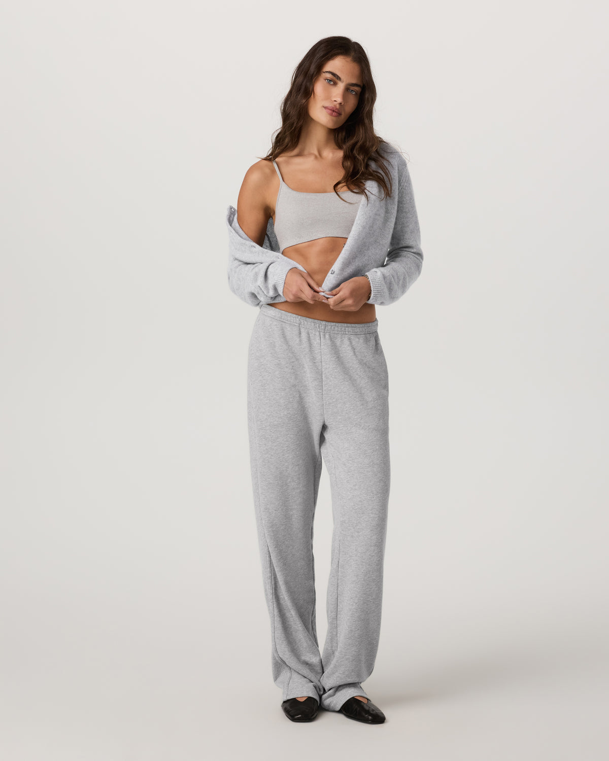 Émilie Cashmere Cardi Women's Pale Grey Heather | Vuori onsale