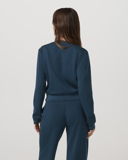 Compose Crew Ocean Blue Pullover Fleece Sweatshirt | Vuori for sale