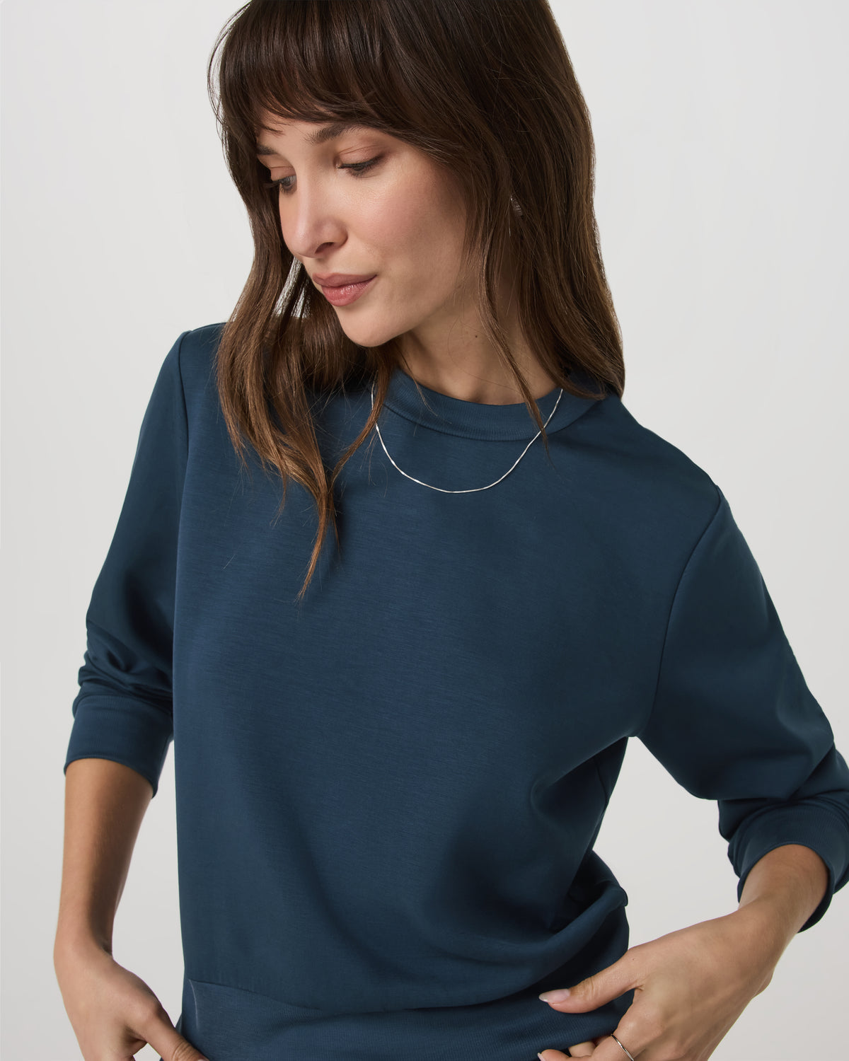 Compose Crew Ocean Blue Pullover Fleece Sweatshirt | Vuori for sale